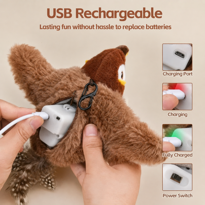 Flutter Bird — Interactive Flapping Cat Toy, USB Rechargeable